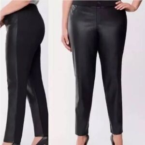 Lane Bryant faux leather front pant. Begging style. Size 20. EUC